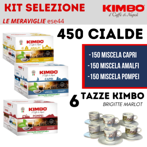 KIT SELEZIONE CIALDE KIMBO LE MERAVIGLIE  (CAPRI,AMALFI,POMPEI) ESE44