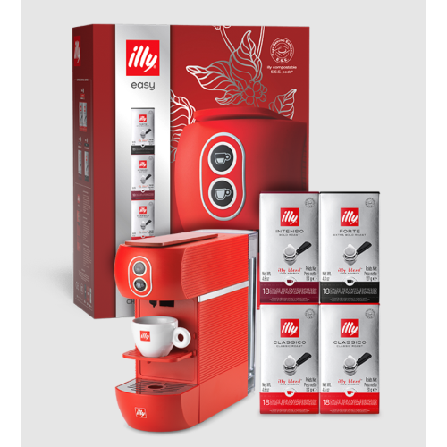 XMAS BUNDLE MACCHINA A CIALDE  ILLY ROSSA EASY CON 72 CIALDE