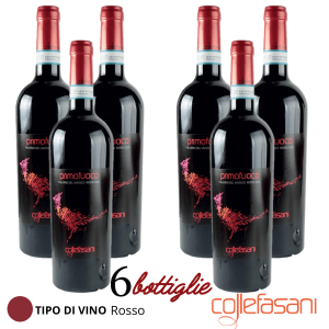 6 BOTTIGLIE DI VINO PRIMO FUOCO FALERNO DEL MASSICO ROSSO DOC 75 ML -COLLE FASANI