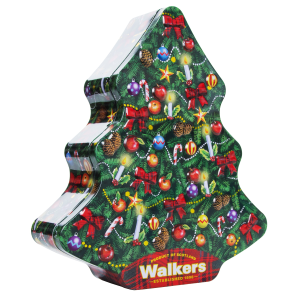 ALBERO DI NATALE IN LATTA CON BISCOTTI IN PASTA FROLLA DA 226 GR WALKERS