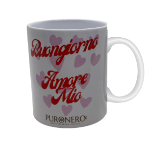 TAZZA MUG PURONERO BUONGIORNO AMORE MIO CERAMICA 320 ML 