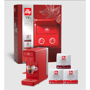 XMAS BUNDLE MACCHINA A CAPSULE IPERESPRESSO ILLY ROSSA Y3.3 CON 54 CAPSULE