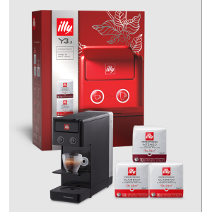 XMAS BUNDLE MACCHINA A CAPSULE IPERESPRESSO ILLY NERA Y3.3 CON 54 CAPSULE